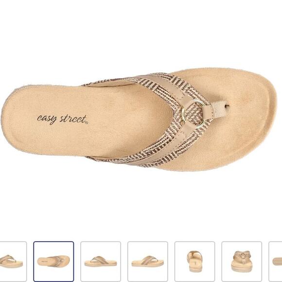 Easy Street Starling‎ Women's Comfortable Footbed Sandal Flip Flops Size 11 W - Picture 4 of 5